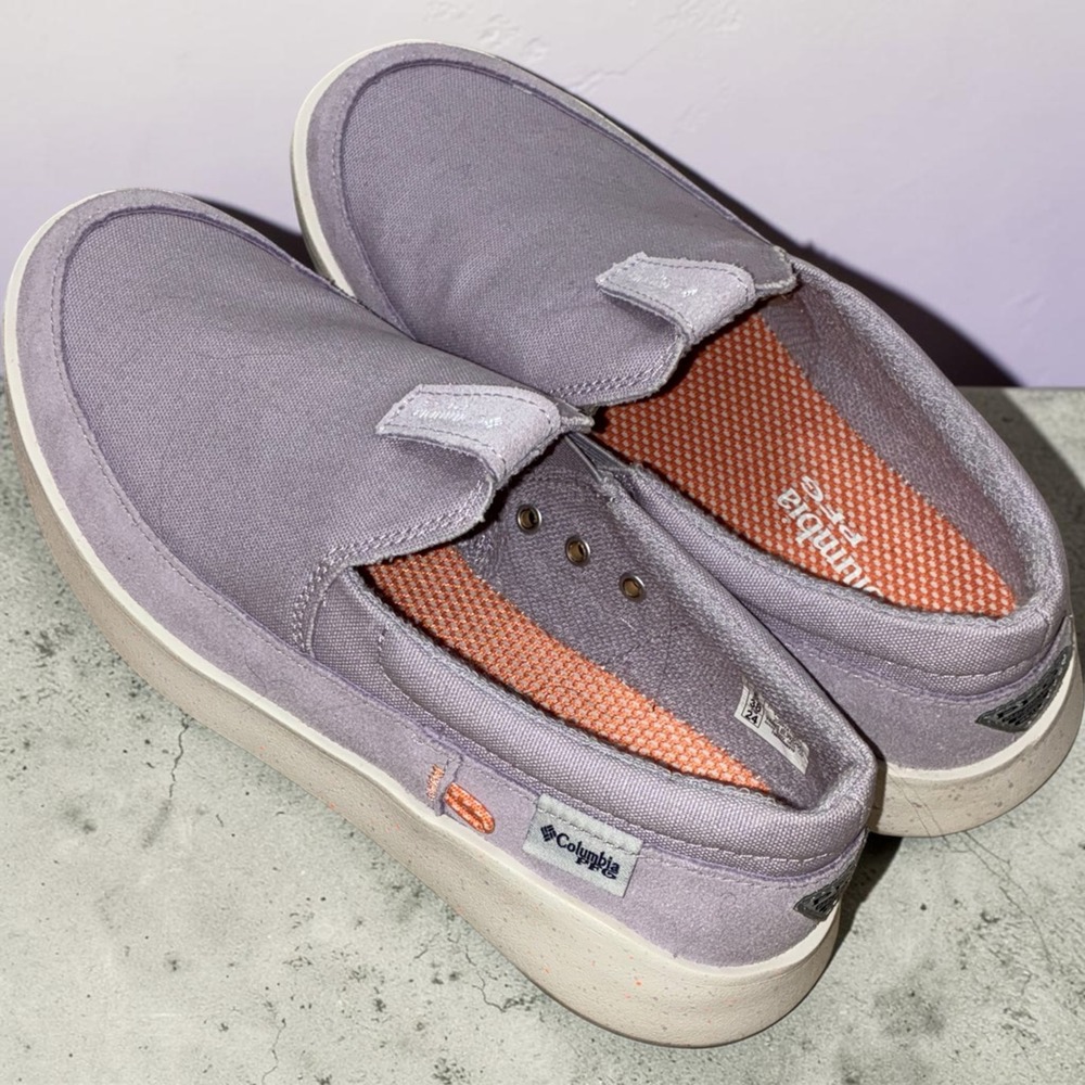 Columbia PFG Tamiami Slip-On Shoes Purple Orange BL9920-551 Womens 7